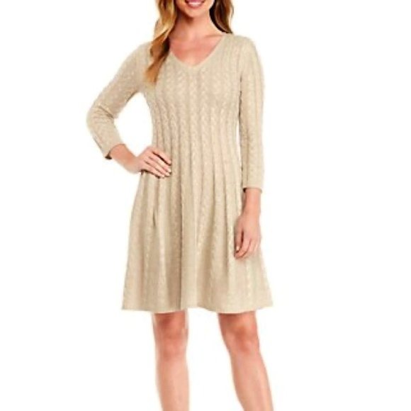 Jessica Howard Dresses & Skirts - JESSICA HOWARD long-sleeve cable-knit sweater dress | S | NWT